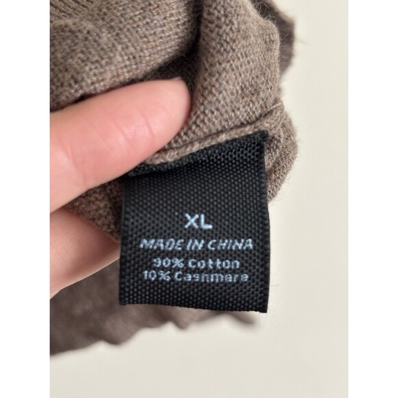 Marc Anthony Mens XL V Neck Knit Pullover Sweater Natural Fiber Neutral Preppy - Picture 3 of 4